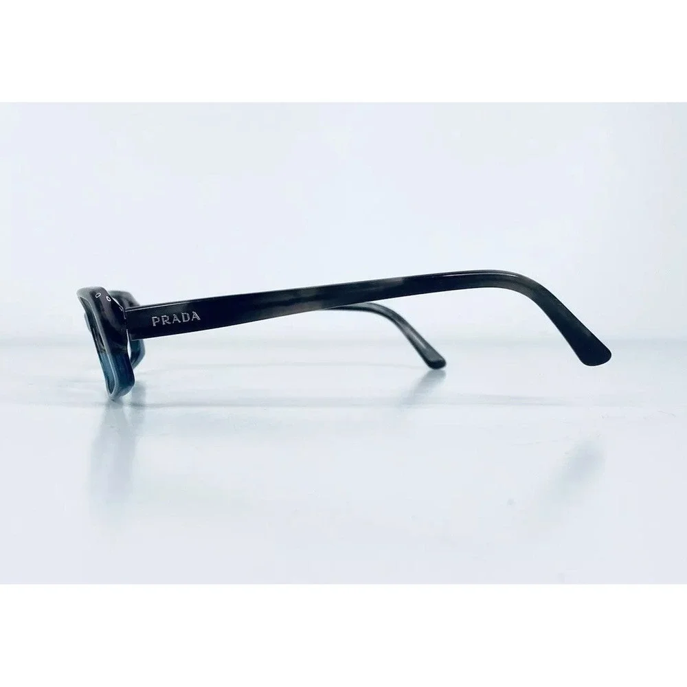 Prada Smoke Gray Wood Grain Blue Clear Glasses Blue Grey Temples Italy 51 15 135